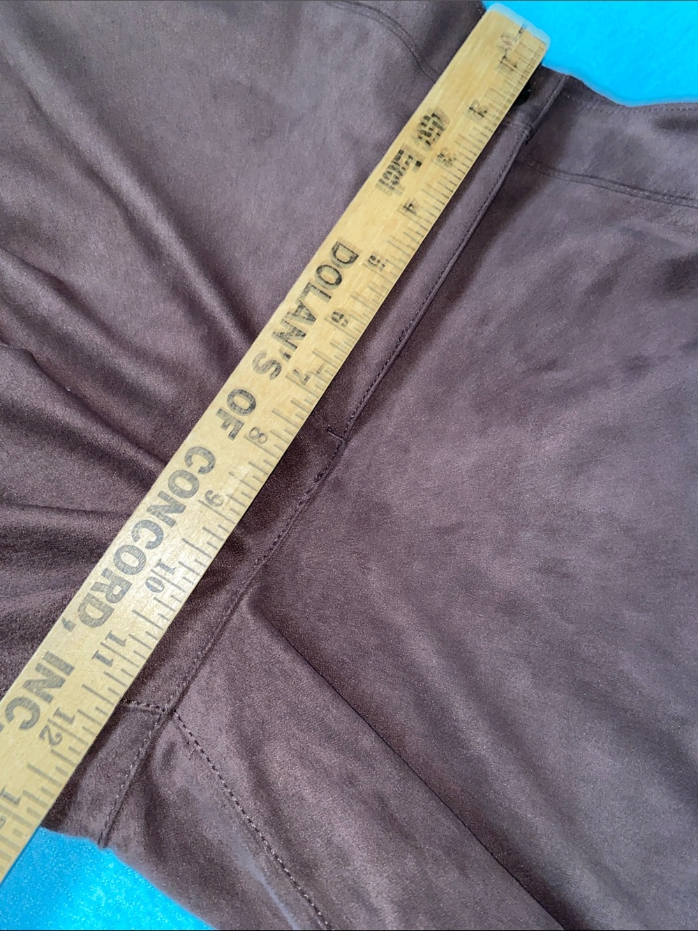 OLSEN Mona straight leg faux suede chocolate brown 2 pocket trousers NEW size 12 - Picture 12 of 13